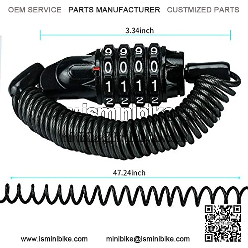 Bike Lock Cable Mini Cycling Combination Bicycle Cable Lock Portable Anti-Theft Resettable 4 Digit for Travel Locks Helmet Lock - Image 2