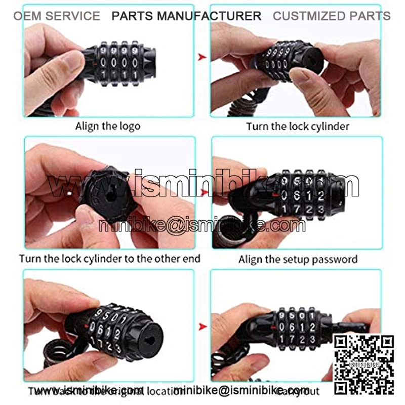 Bike Lock Cable Mini Cycling Combination Bicycle Cable Lock Portable Anti-Theft Resettable 4 Digit for Travel Locks Helmet Lock - Image 4
