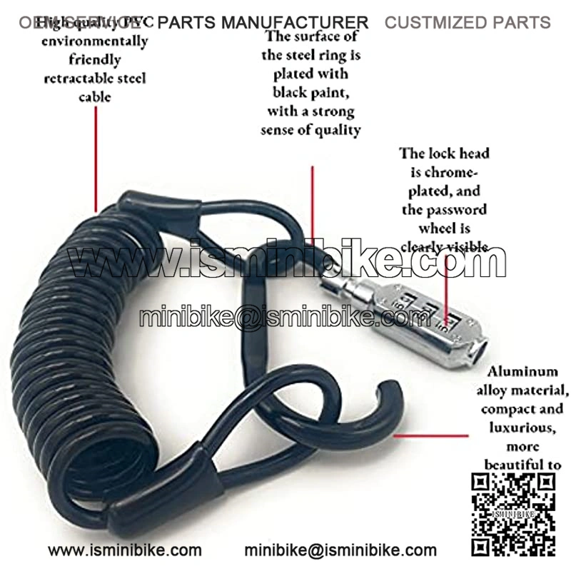 Multifunctional Mini Portable Motorcycle Helmet Lock Carabiner Keychain PIN Code Anti-Theft Lock - Image 2