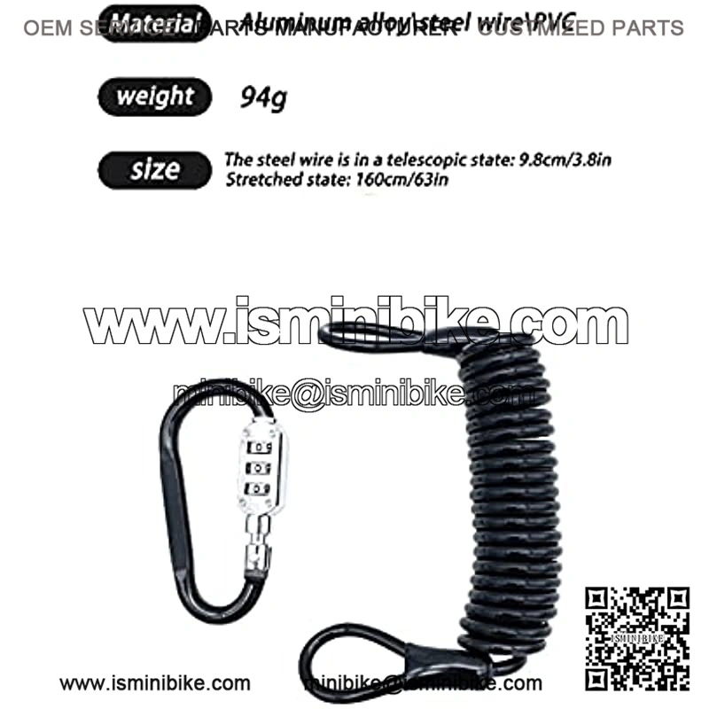 Multifunctional Mini Portable Motorcycle Helmet Lock Carabiner Keychain PIN Code Anti-Theft Lock - Image 3