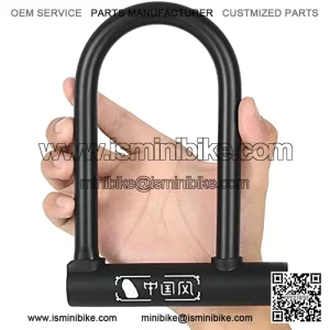 Mini Bike U Lock Compact Bicycle U Lock with Key Sturdy Security Anti Theft Heavy Duty Cycling Locks