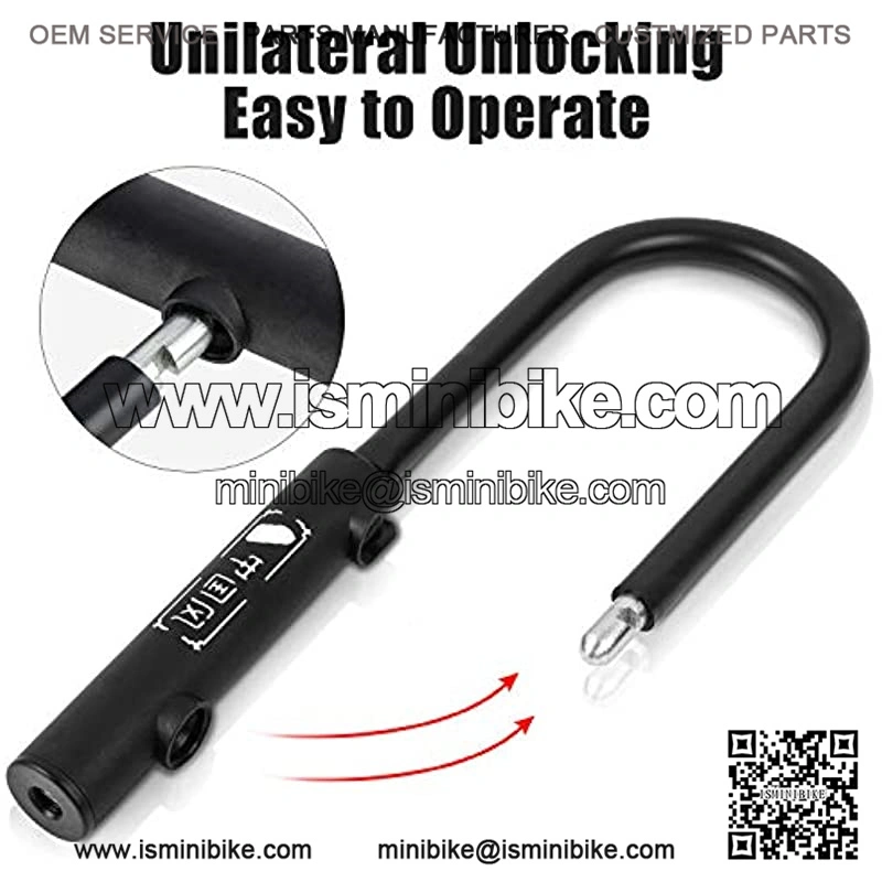 Mini Bike U Lock Compact Bicycle U Lock with Key Sturdy Security Anti Theft Heavy Duty Cycling Locks - Image 3