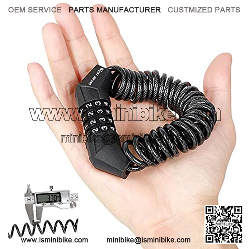Bicycle Cable Lock, Portable Mini Bike Lock Cable, Resettable 4 Digit Combination Lock for Travel Luggage, Cycling Accessories 4.9 FT Retractable Lock - Image 3