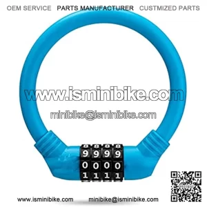 Bike Bicycle Lock PVC Soft Steel Cable Zinc Alloy Cylinder Password Lock Mini Motorcycle Helmet Lock Bike Accessories (Color : Blue, Size : B)