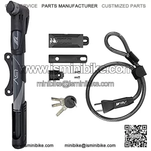 Bike Mini Pump with Bike Anti-Theft Cable Lock
