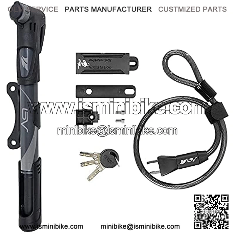 Bike Mini Pump with Bike Anti-Theft Cable Lock