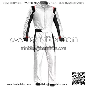 Traje de carreras de kart de una pieza, traje de carreras de karting, traje de karting, blanco, talla S