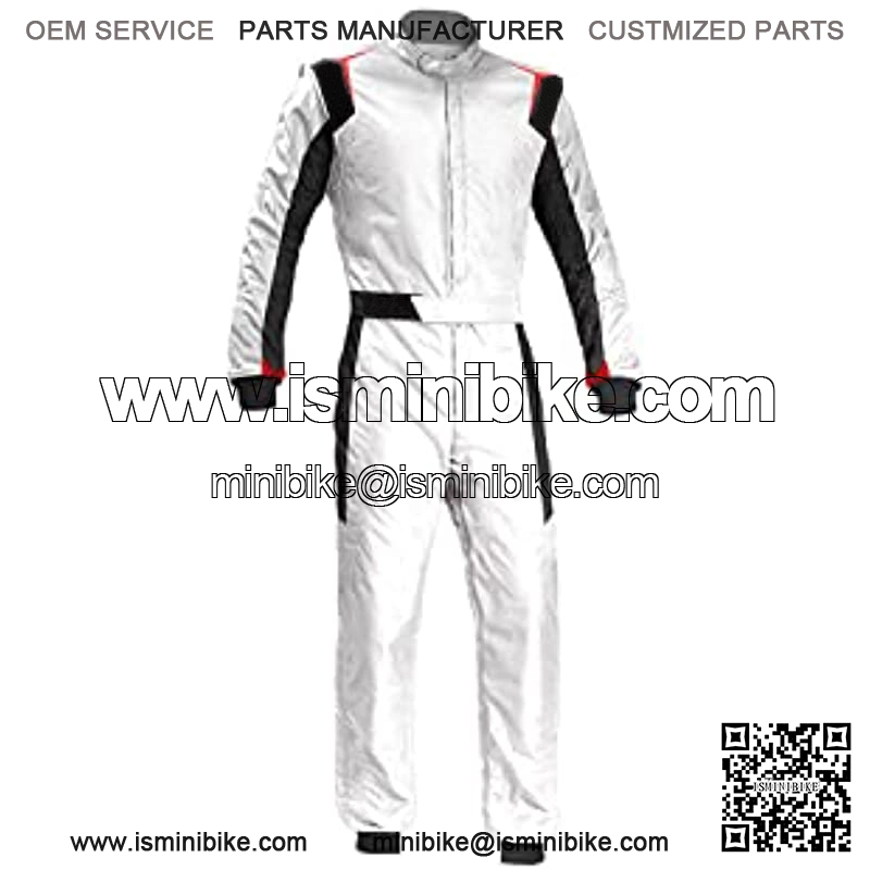 Traje de carreras de kart de una pieza, traje de carreras de karting, traje de karting, blanco, talla S