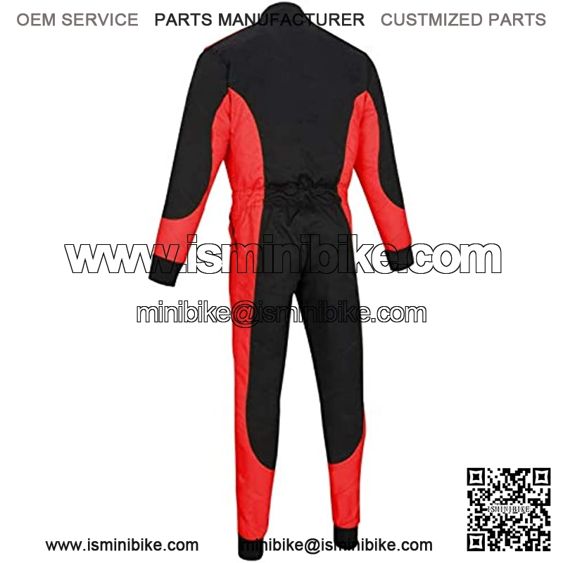 Traje de kart para adultos, de una pieza, de polialgod??n, color negro y rojo, XS) - Image 3