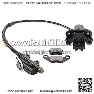 Rear Disc Brake Master Cylinder Caliper Assembly for 50cc 70cc 90cc 110cc 125cc Chinese Pit Dirt Bike Motorsports Quad Coolster ATV with Brake Pad