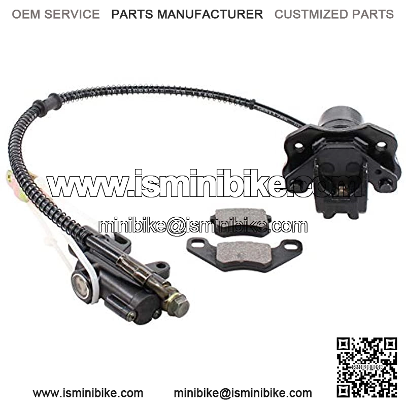 Rear Disc Brake Master Cylinder Caliper Assembly for 50cc 70cc 90cc 110cc 125cc Chinese Pit Dirt Bike Motorsports Quad Coolster ATV with Brake Pad