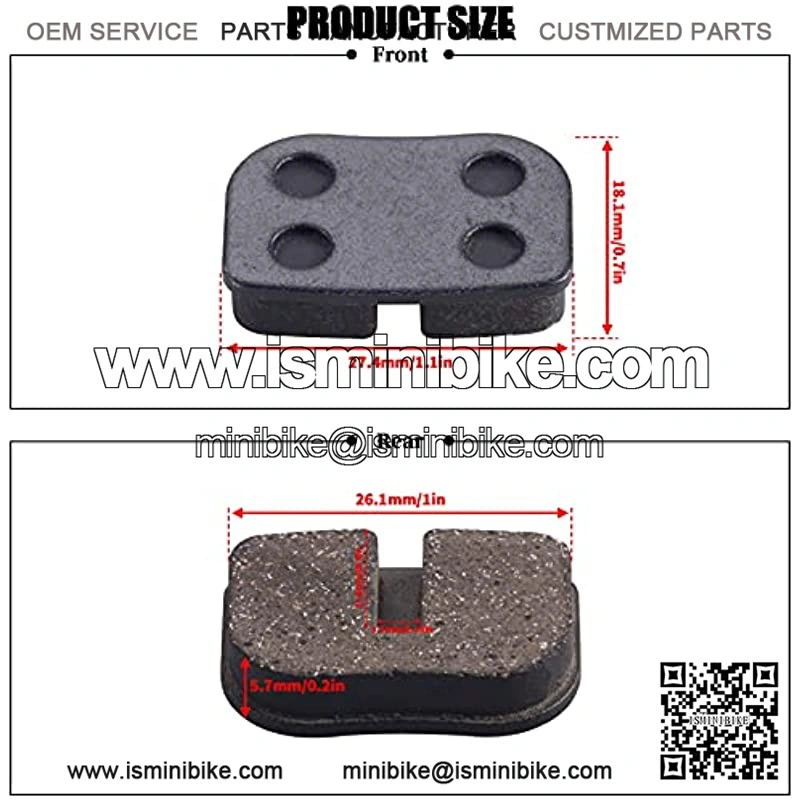 REAR BRAKE PADS Brake Pads Compatible with Motovox MBX10 MBX11 MBX-10 79cc Moto MM-BB80
