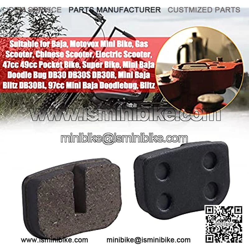 REAR BRAKE PADS Brake Pads Compatible with Motovox MBX10 MBX11 MBX-10 79cc Moto MM-BB80 - Image 3