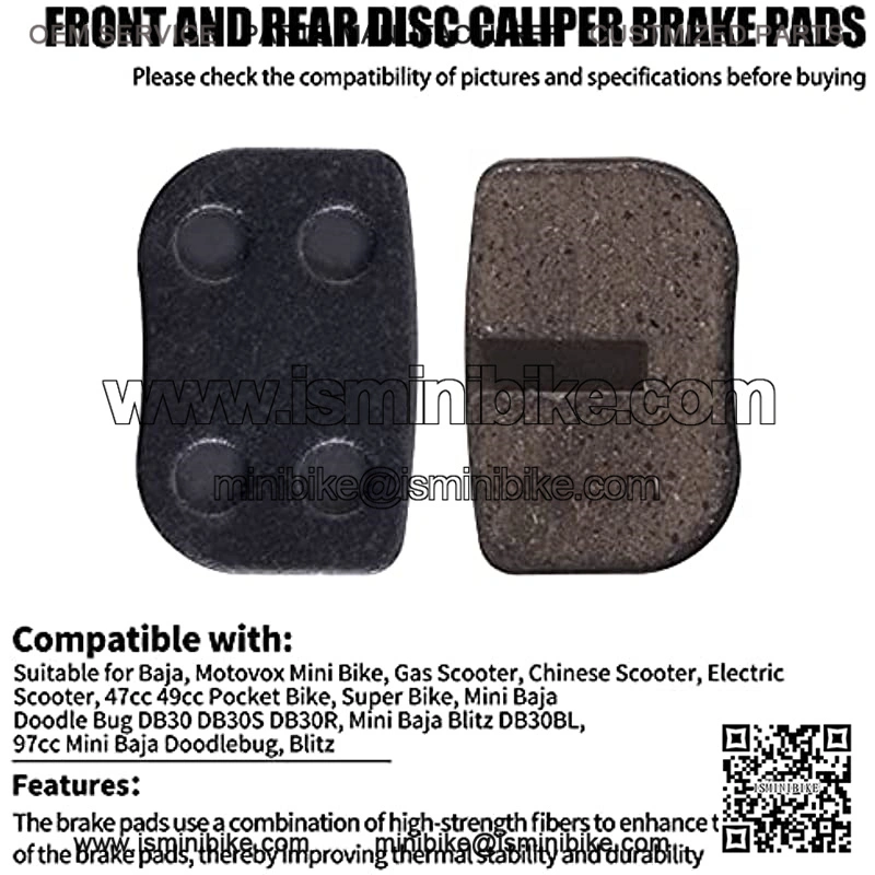 REAR BRAKE PADS Brake Pads Compatible with Motovox MBX10 MBX11 MBX-10 79cc Moto MM-BB80 - Image 5