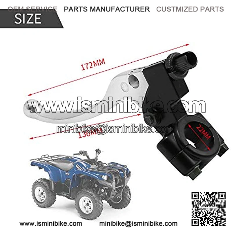 22cm 7/8'' Left Clutch Brake Lever Replacement for Coleman CT200U Trail Mini Bike 196cc 98cc Bike YAMAHA YZ80 - Image 5