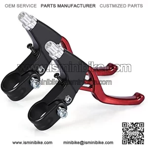 1 Pair Bicycle Brake Lever, V-Brake Handlebar Aluminium Alloy Bike Brake Handle Universal 2.2cm for Most Bicycle, Road Bike, Mountain Bike (Red)