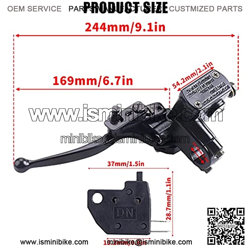 7/8" Left Hydraulic Brake Master Cylinder for Motorcyle Kids ATV Quad Moped Pit Dirt Bike 50cc 70cc 90cc 110cc 125cc 150cc 200cc 250cc GY6 - Image 3