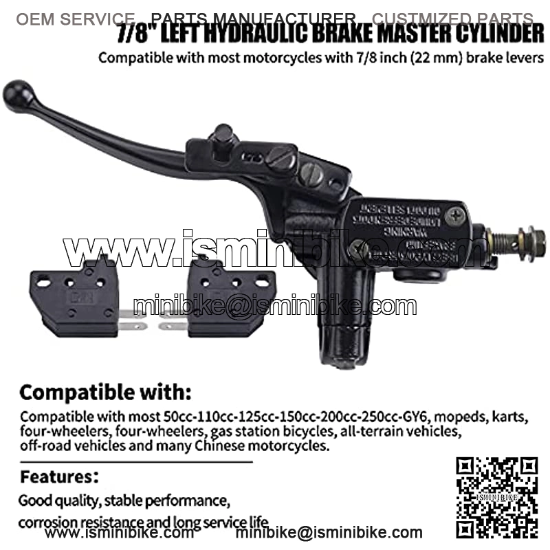 7/8" Left Hydraulic Brake Master Cylinder for Motorcyle Kids ATV Quad Moped Pit Dirt Bike 50cc 70cc 90cc 110cc 125cc 150cc 200cc 250cc GY6 - Image 4