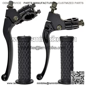 Left Right 7/8" 22mm Clutch Brake Handle Levers Perch with 7/8 Motorcycle Grips for Honda CR, XL, XR, CRF, CRF70, CRF80, CRF100, XR80, XR100 Pit Dirt Motor Bike - 7/8ClutchBrake by BOOTOP