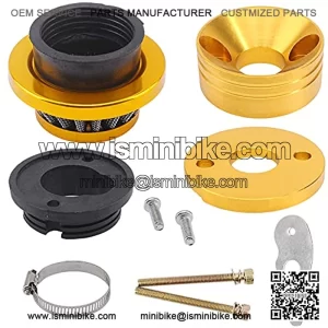 42mm 43mm 44mm Golden Air filter Adapter Velocity Stack for 33cc 43cc 47cc 49cc 50cc 52cc Minimoto 2-stroke Dirt Mini Pocket Bike Kids ATV Go Kart Goped Blad Gas Powered Scooter Motovox MVS10