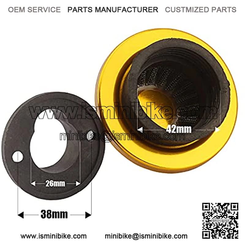 42mm 43mm 44mm Golden Air filter Adapter Velocity Stack for 33cc 43cc 47cc 49cc 50cc 52cc Minimoto 2-stroke Dirt Mini Pocket Bike Kids ATV Go Kart Goped Blad Gas Powered Scooter Motovox MVS10 - Image 3