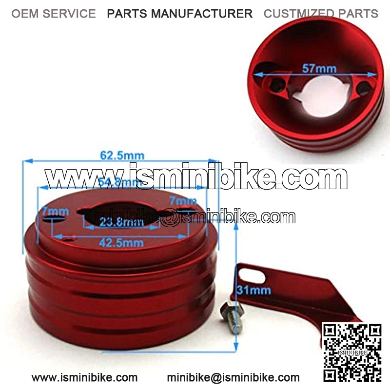 Red Aluminum Air Filter Adapter For Honda Clone GX160 GX200 6.5 HP Engine Go Kart Cart - Image 2