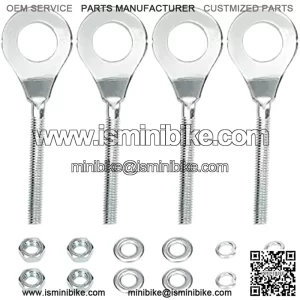 15mm 0.59" Chain Axle Adjuster Tensioner for 196cc 6.5hp Baja Warrior MB165 MB200 Coleman CT200U Motovox MBX10 MBX11 Massimo MB200 Mini Bike CRF50 CRF70 XR70 XR80 XR100 Dirt Pit Bike ATV 4 Pcs