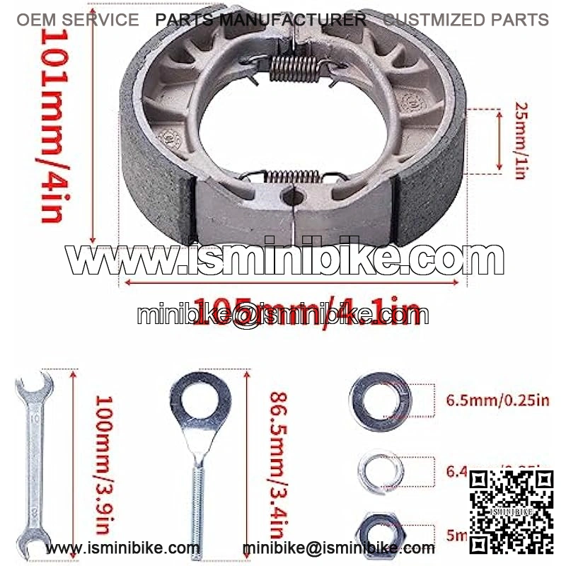 Brake PAD Shoe and 15mm Chain Adjuster Tensioner for 6.5 Hp 196cc MB165 MB200 BT200X CT200U Motorsports Mini Bike CRF70 TaoTao GY6 49cc 50cc Scooter Moped ATV - Image 2