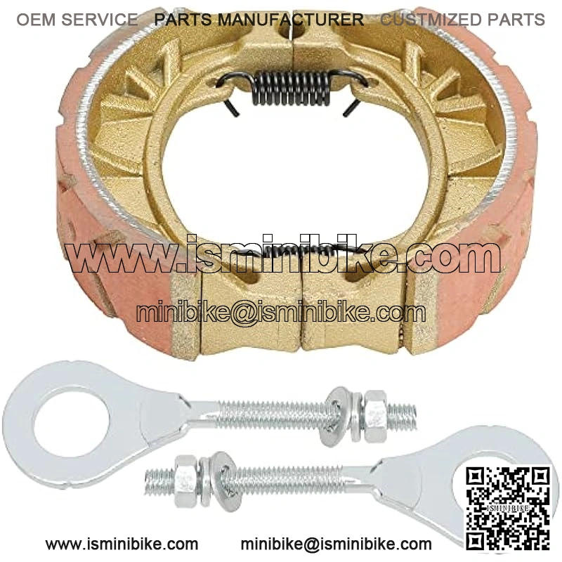 Upgrade CG125 105mm Drum Brake Shoe Pad Chain Tensioners Adjuster Kit for 212cc 196cc 6.5hp CT200U Trail 200 BT200X CT200U-EX CRF70 Baja Warrior MB165 Massimo MB200 Mini Bike Parts Motorsports