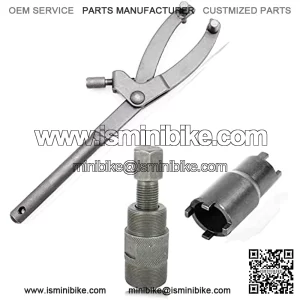 3Pcs Spanner Wrench Magneto Fly Wheel Clutch Hub Adjustable Tool + 24mm & 27mm and 20mm & 24mm Clutch Lock Nut Spanner Repair Tools for Motorcycle ATV Scooter Dirt Bike Go Kart