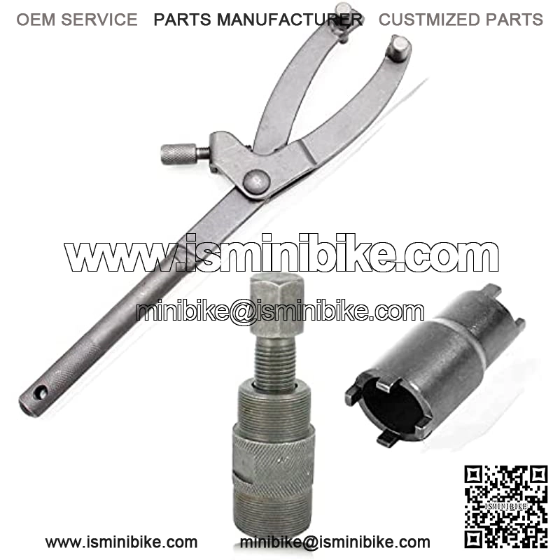 3Pcs Spanner Wrench Magneto Fly Wheel Clutch Hub Adjustable Tool + 24mm & 27mm and 20mm & 24mm Clutch Lock Nut Spanner Repair Tools for Motorcycle ATV Scooter Dirt Bike Go Kart