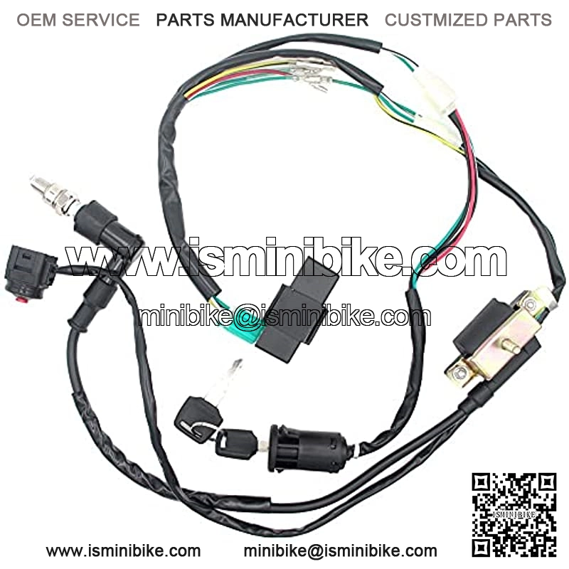 Engine Wire Harness Wiring Loom CDI Ignition Coil Spark Plug Rebuild Kit for 50cc 70cc 90cc 110cc 125cc Stator CDI Coil ATV Quad Bike Go Kart - Image 3
