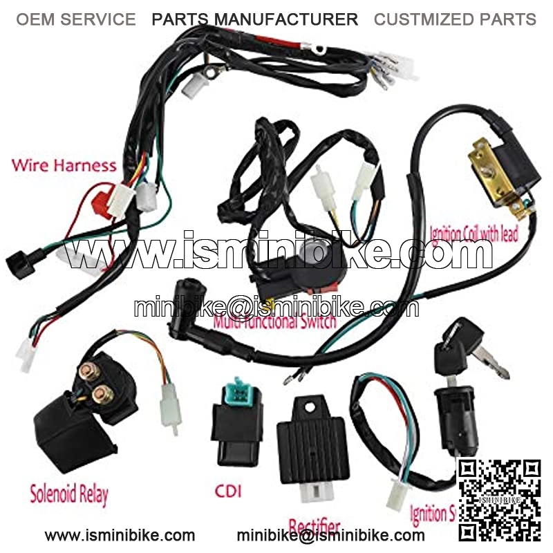 Electric Start Engine Wiring Harness, CDI Ignition Coil Wiring Harness Kit, CDI Wire Assembly fit for 4 Stroke ATV KLX 50cc 110cc 125cc Quad Bike Buggy Go Kart - Image 3