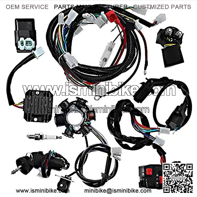 Complete Electrics All Wiring Harness CDI Rectifier Ignition Coil Wire Loom Kit for GY6 125cc ATV Quad Go Kart Scooter
