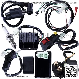 Complete Electrics Wiring Harness CDI Ignition Coil Solenoid Relay Spark Plug Kits For Chinese 4-Stroke ATV QUAD Dirt Bike 150cc 200cc 250cc Go Kart By AUTOMOTIVE