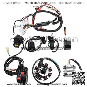 1Electric Wiring Harness Wire Loom CDI Stator Kit Set for ATV Quad 150/200/250CC