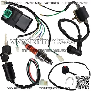 Wire Harness Wiring Loom CDI Ignition Coil Spark Plug Kill Switch Rebuild Kit for 125CC 110CC 90CC 70CC 50CC Kick Start Dirt Pit Bike ATV Quad Bike Go Kart by TOPEMAI