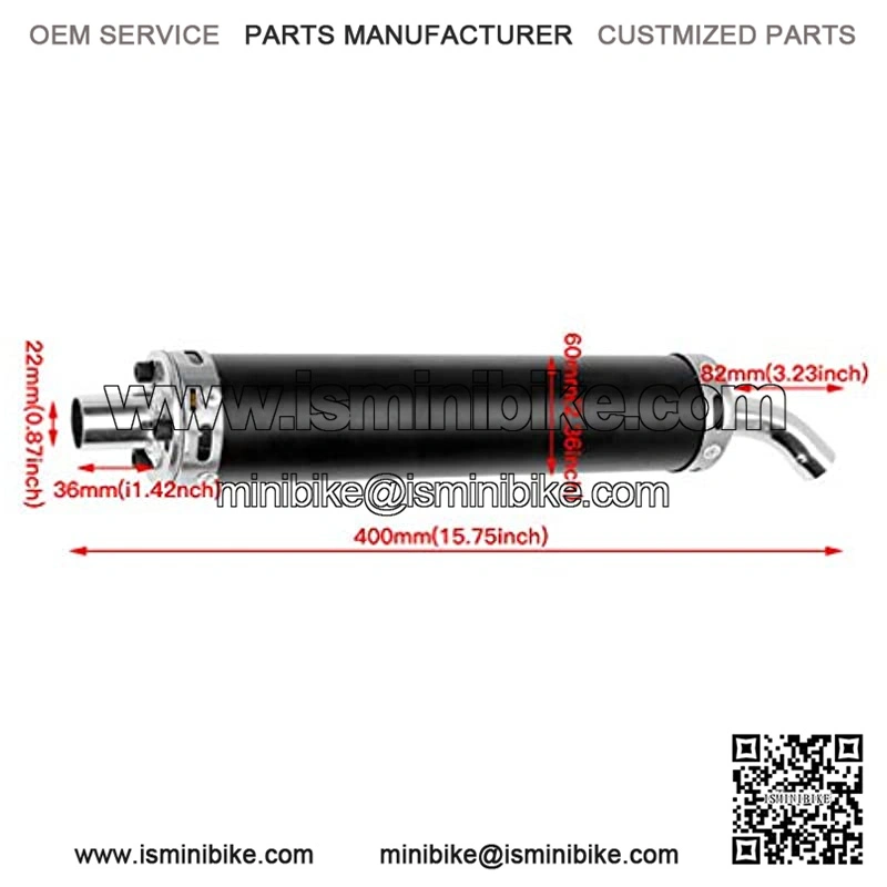 22mm Universal Motorcycle Exhaust Muffler Pipe for Motorcycle Pit Dirt Bike Motorized Bicycle Chinese Atv ct100u Mini Bike Go-kart Street Scooter Mini Moto - Image 5
