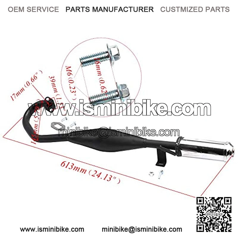 Exhaust Muffler Pipe for Mini Pocket Chopper Quad Dirt Pit Bike ATV - Image 3