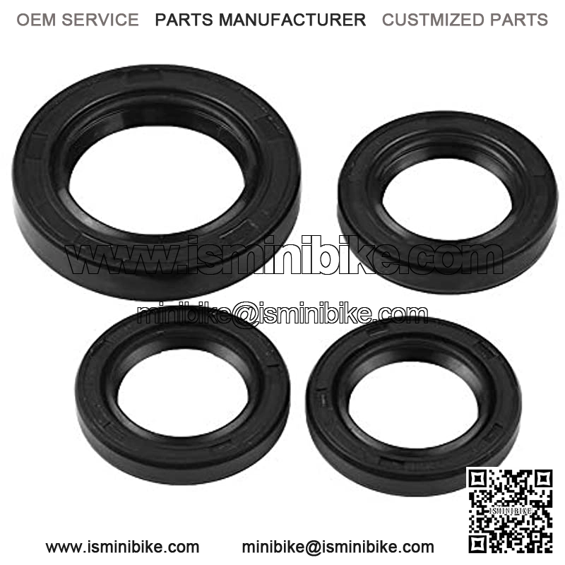 Qiilu 4 Pcs Oil Seal Replacement GY6 Oil Seal Engine Crankshaft Seal Gear Crank Case Oil Seal for Most GY6 125cc 150cc 152 QMI 157QMJ