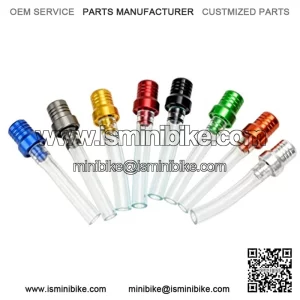 Billet Gas Fuel Cap Air Vent Hose Tube Breather for Motorcycle Motocross 50cc 70cc 110cc 125cc 150cc SSR Crf50 Pit Dirt Bike 212cc Mini Bike ATV 8pcs Colorful Parts