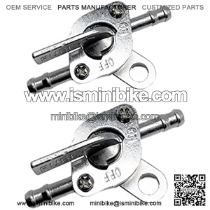 2 Pcs - 1/4" Fuel Tank Tap Valve Petcock On-Off Switch 6mm Inline for 50cc 70cc 90cc 100cc 110cc 125cc Scooter Pit Quad Dirt Bike Go Kart ATV