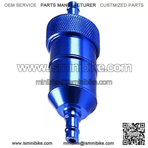(Blue)1/4'' 6mm Fuel Gas Filter for Motorcycle ATV Dirt Bike Kart