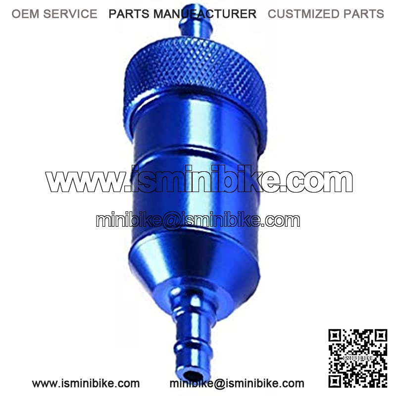 (Blue)1/4'' 6mm Fuel Gas Filter for Motorcycle ATV Dirt Bike Kart