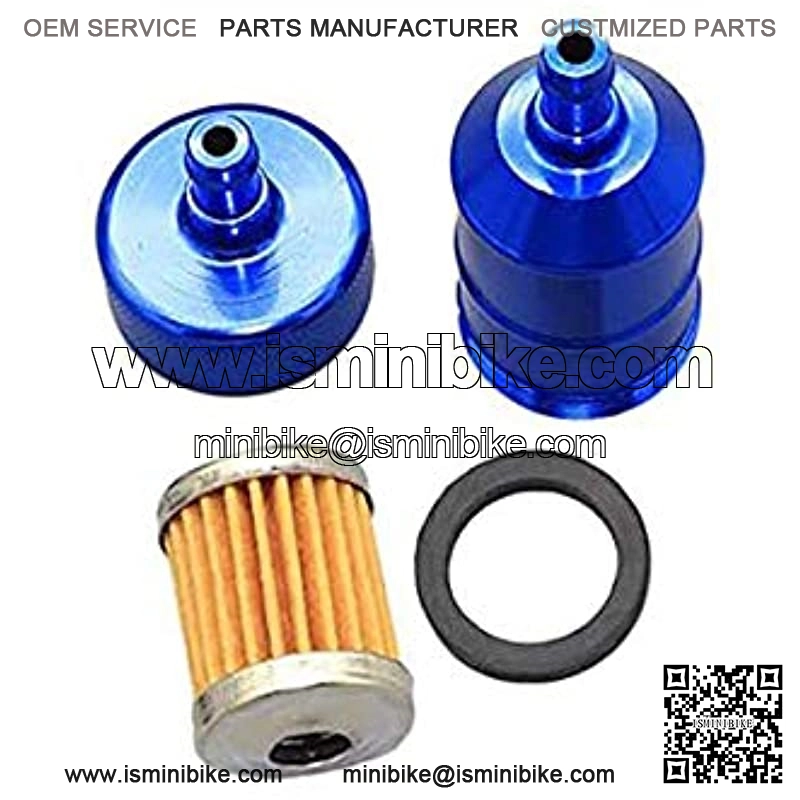 (Blue)1/4'' 6mm Fuel Gas Filter for Motorcycle ATV Dirt Bike Kart - Image 2