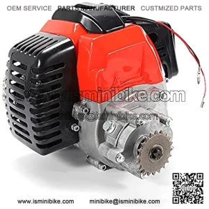 49cc 2-Stroke Engine Single Cylinder with Gearbox, Aluminum Exhaust Motor Complete Pull Start GDAE10 for Mini Choppers Bikes Replace Accessories Pocket Super Dirt Pit Bike ATV Scooter