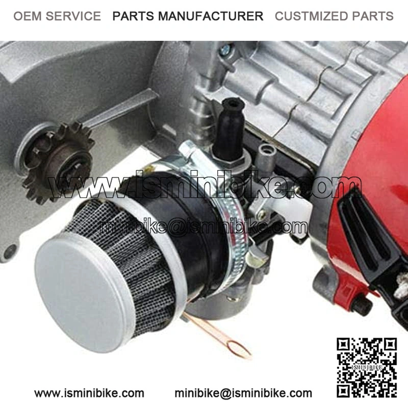 49cc 2 Stroke Racing Engine Motor Cylinder for Air Cooled Pocket Bike Mini Dirt Bike ATV Scooter T8F 14 teeth Gear Box Recoil Pull Start Racing Air Filter & Handle Bar & Throttle Cable - Image 3