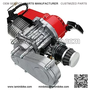 49cc 2-Stroke Single Cylinder Gas Engine, Mini High Performance Cylinder Head Pull Start Engine for Pocket Bike Mini Dirt Bike Atv Or Scooter