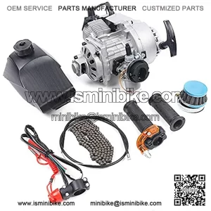 49CC 2-Stroke Mini Pull Start Engine Starter Motor for Pocket Bike Mini Dirt Bike Mini ATV Scooter, Engine Motor Replacement Kits (US Stock)