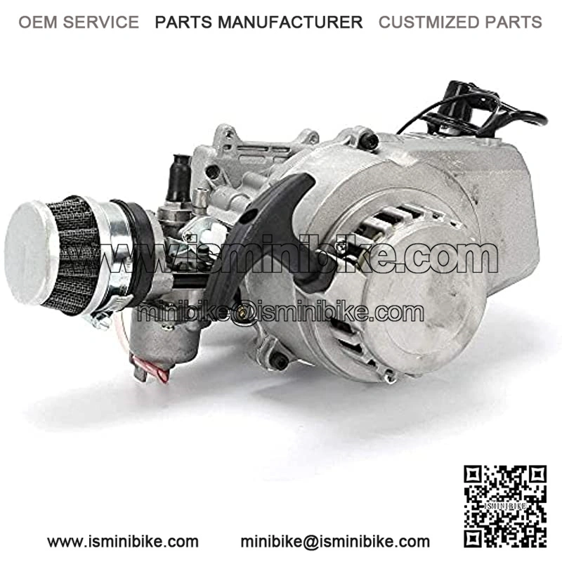 49cc 2-Stroke Single-Cylinder High-Performance Aluminum Pull-Start Engine, for Pocket Bike Mini Dirt Bike ATV or Scooter